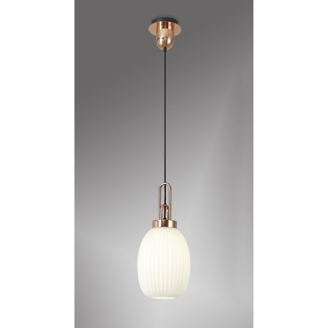 Nelson Lighting NLK05379 Amsterdam 1 Light Pendant Copper Matt Black