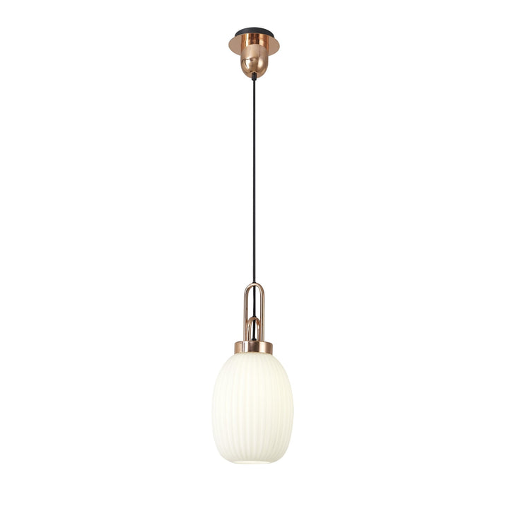 Nelson Lighting NLK05379 Amsterdam 1 Light Pendant Copper Matt Black