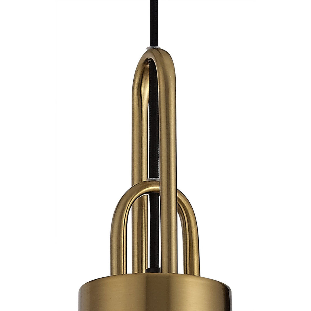 Nelson Lighting NLK05389 Amsterdam 1 Light Pendant Brass Gold Matt Black