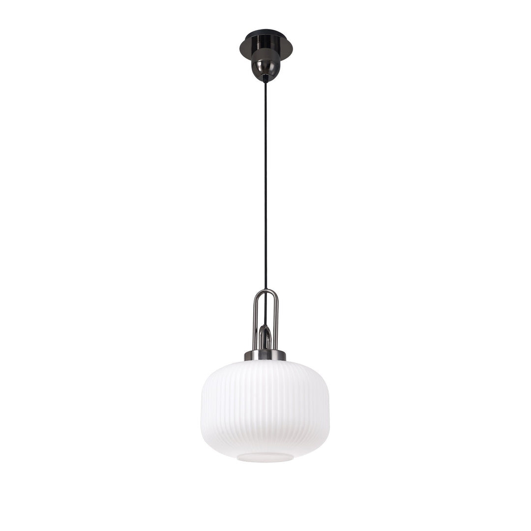 Nelson Lighting NLK05499 Amsterdam 1 Light Pendant Black Chrome Matt Black