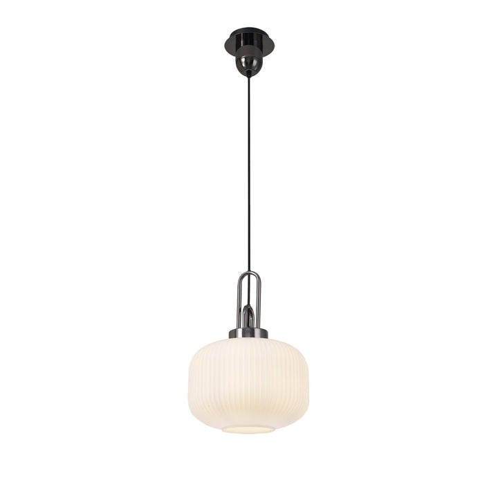 Nelson Lighting NLK05499 Amsterdam 1 Light Pendant Black Chrome Matt Black