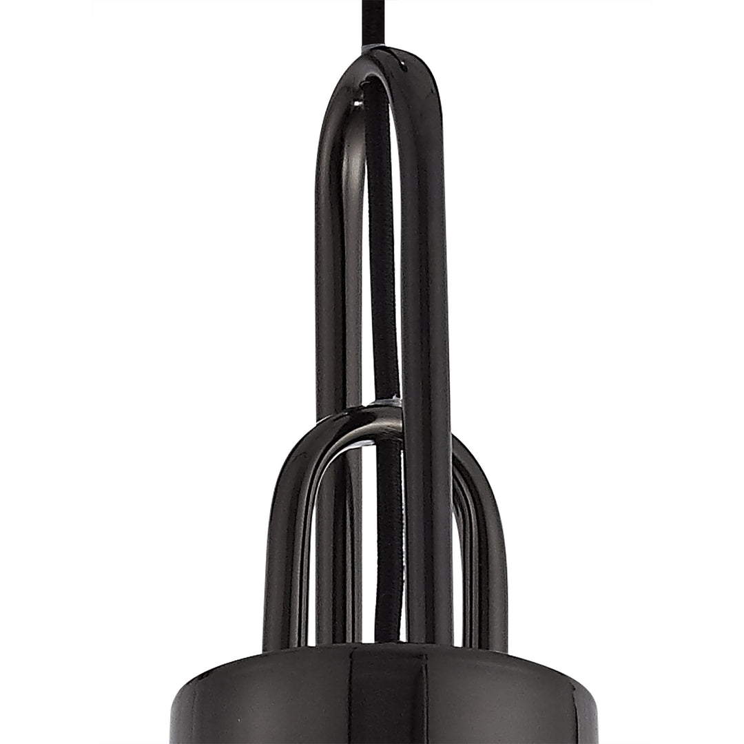 Nelson Lighting NLK05499 Amsterdam 1 Light Pendant Black Chrome Matt Black