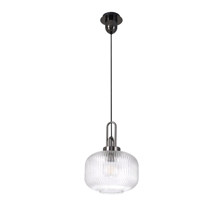 Nelson Lighting NLK05509 Amsterdam 1 Light Pendant Black Chrome Matt Black