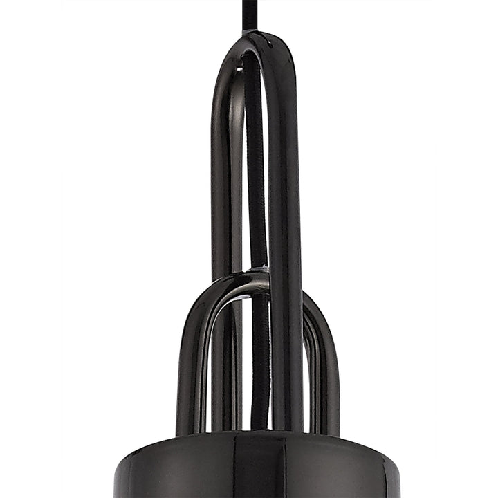 Nelson Lighting NLK05519 Amsterdam 1 Light Pendant Black Chrome Matt Black