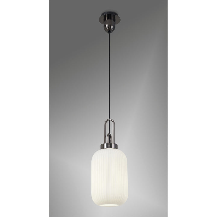 Nelson Lighting NLK05529 Amsterdam 1 Light Pendant Black Chrome Matt Black