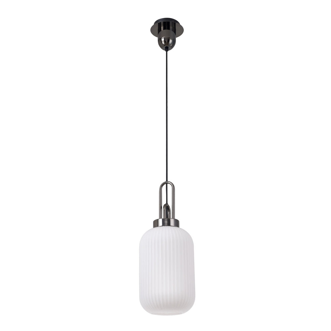 Nelson Lighting NLK05529 Amsterdam 1 Light Pendant Black Chrome Matt Black