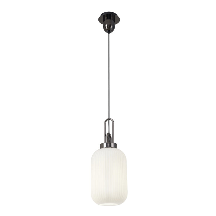 Nelson Lighting NLK05529 Amsterdam 1 Light Pendant Black Chrome Matt Black