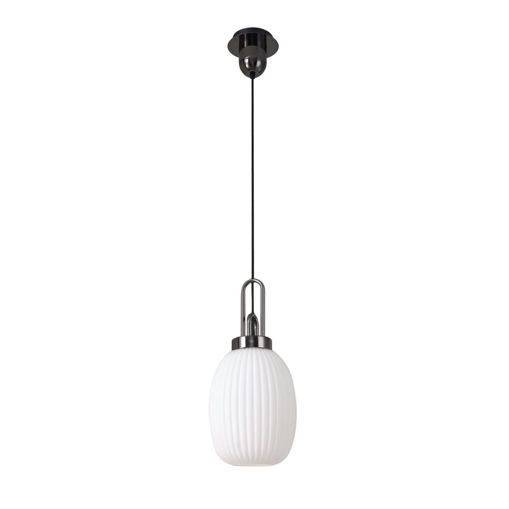 Nelson Lighting NLK05599 Amsterdam 1 Light Pendant Black Chrome Matt Black