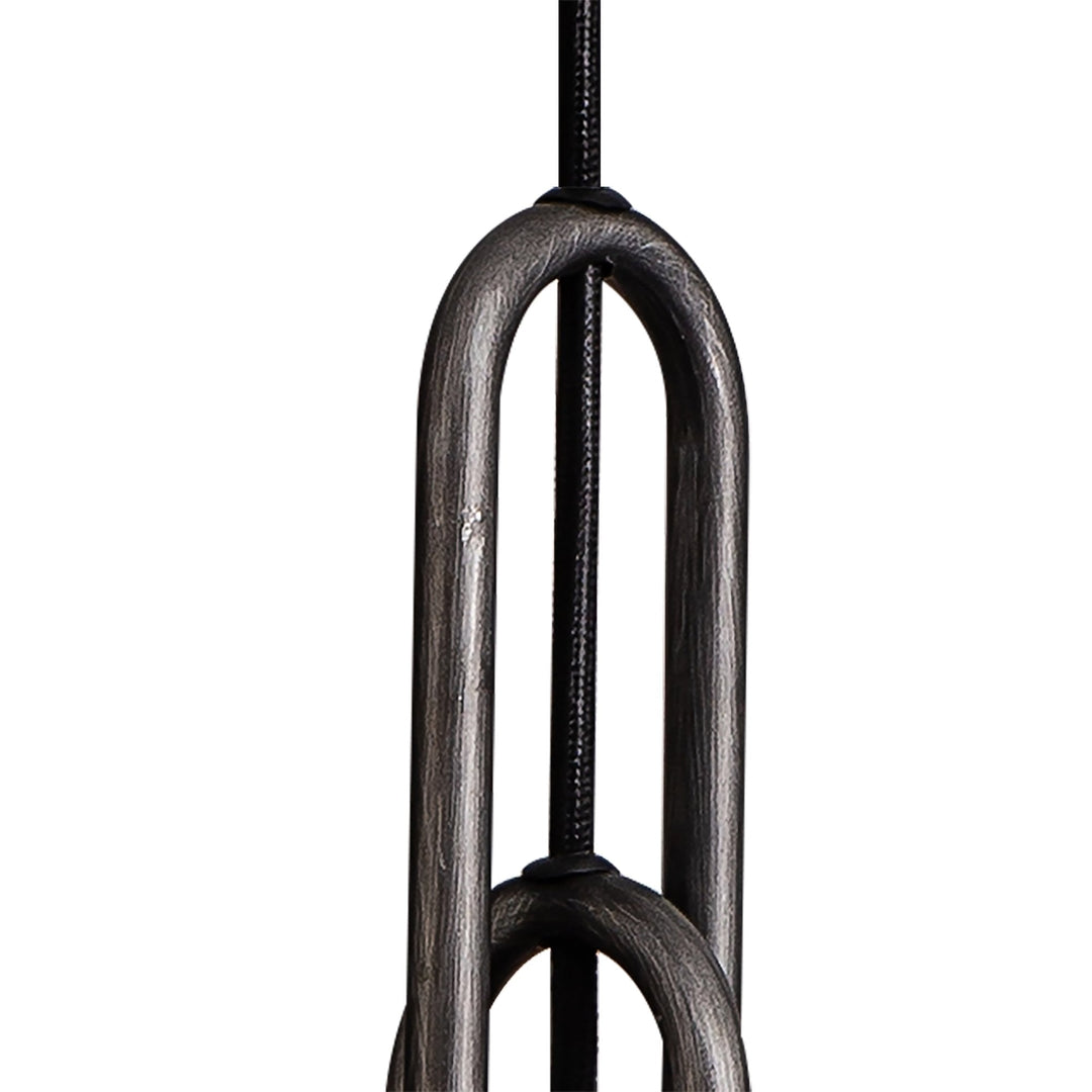 Nelson Lighting NLK05609 Amsterdam 1 Light Pendant Aged Pewter Matt Black