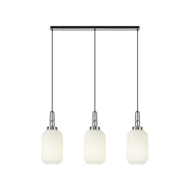 Nelson Lighting NLK05879 Acme 3 Light Linear Pendant Polished Nickel Matt Black