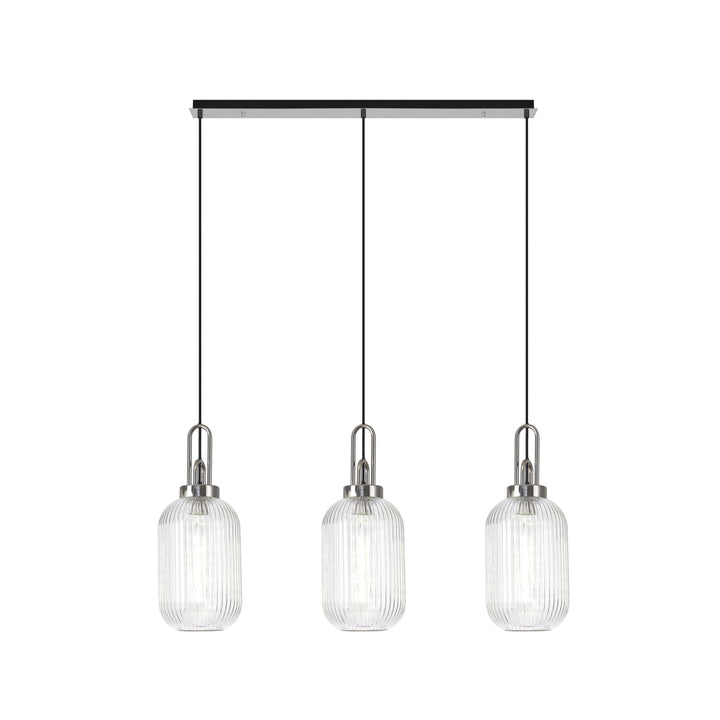 Nelson Lighting NLK05889 Acme 3 Light Linear Pendant Polished Nickel Matt Black