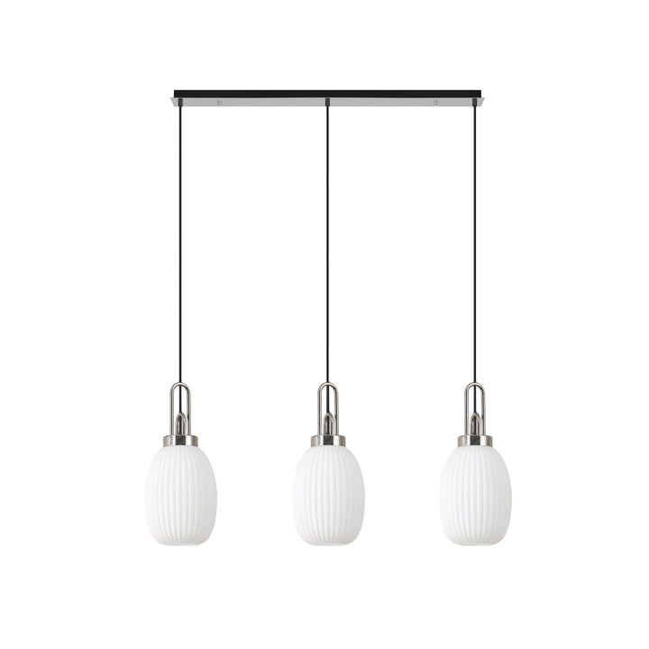 Nelson Lighting NLK05949 Acme 3 Light Linear Pendant Polished Nickel Matt Black