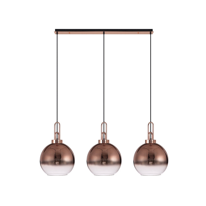 Nelson Lighting NLK05959 Amsterdam 3 Light Linear Pendant Copper Matt Black