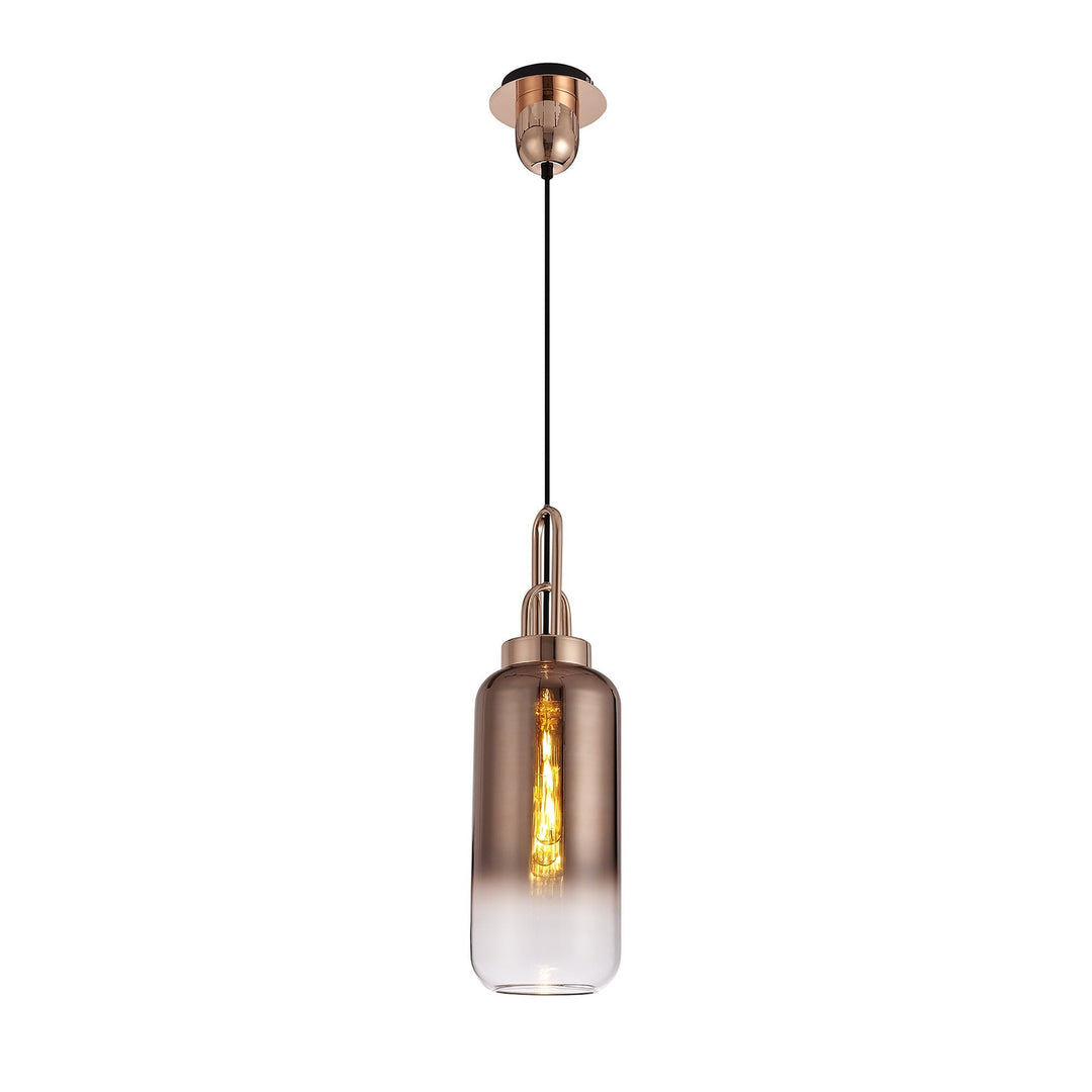 Nelson Lighting NLK05969 Amsterdam 3 Light Linear Pendant Copper Matt Black