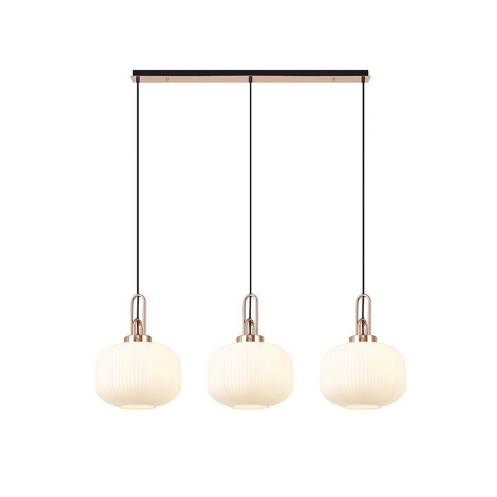 Nelson Lighting NLK05979 Amsterdam 3 Light Linear Pendant Copper Matt Black