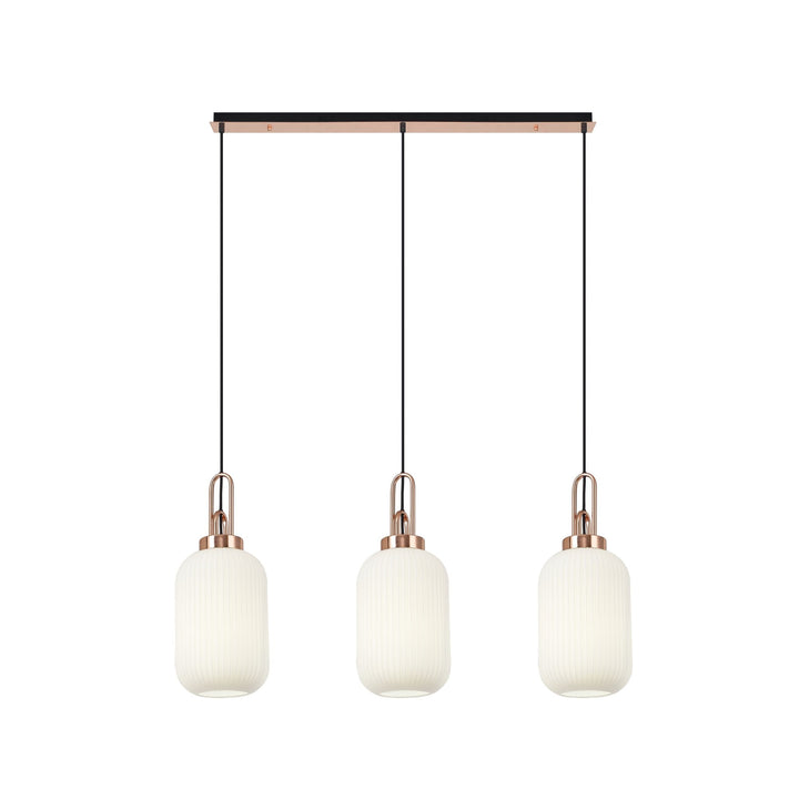 Nelson Lighting NLK06009 Amsterdam 3 Light Linear Pendant Copper Matt Black