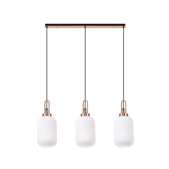 Nelson Lighting NLK06009 Amsterdam 3 Light Linear Pendant Copper Matt Black