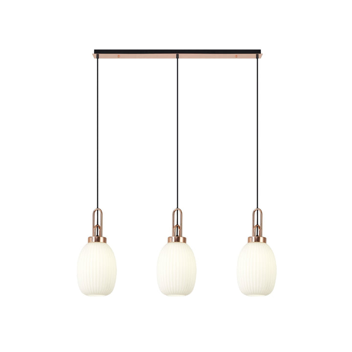 Nelson Lighting NLK06079 Amsterdam 3 Light Linear Pendant Copper Matt Black