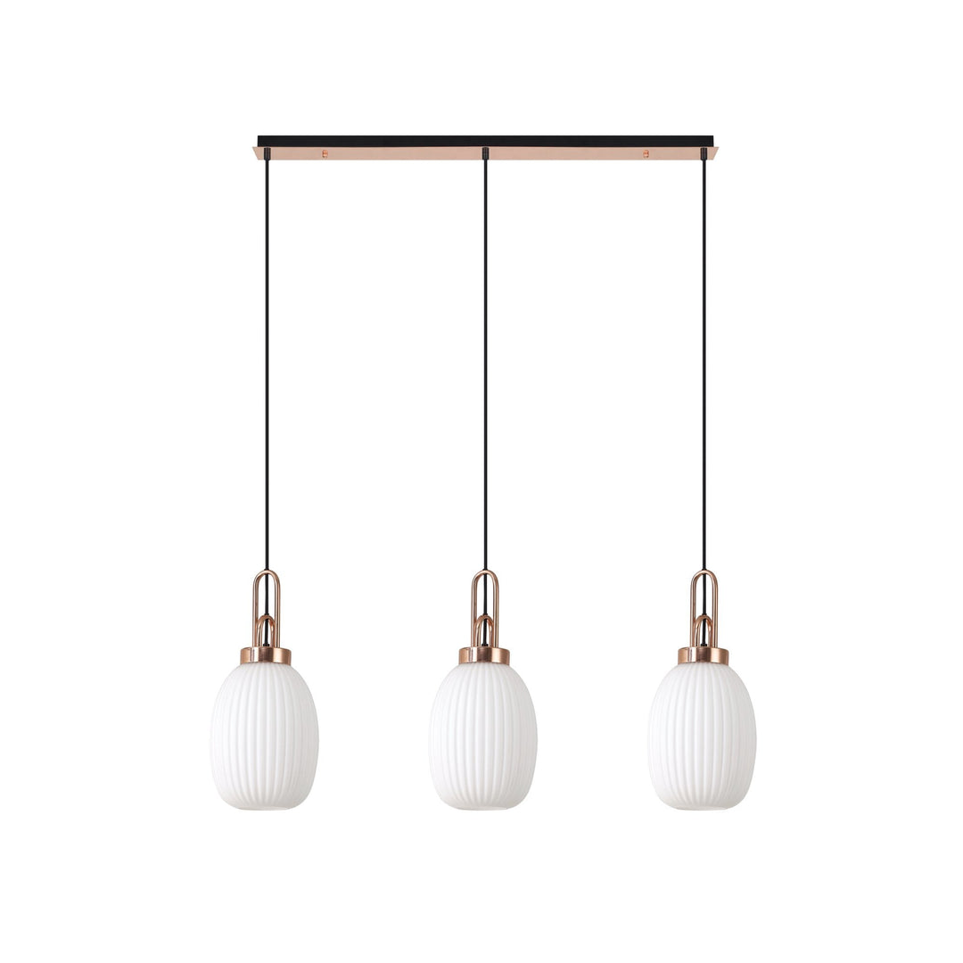 Nelson Lighting NLK06079 Amsterdam 3 Light Linear Pendant Copper Matt Black