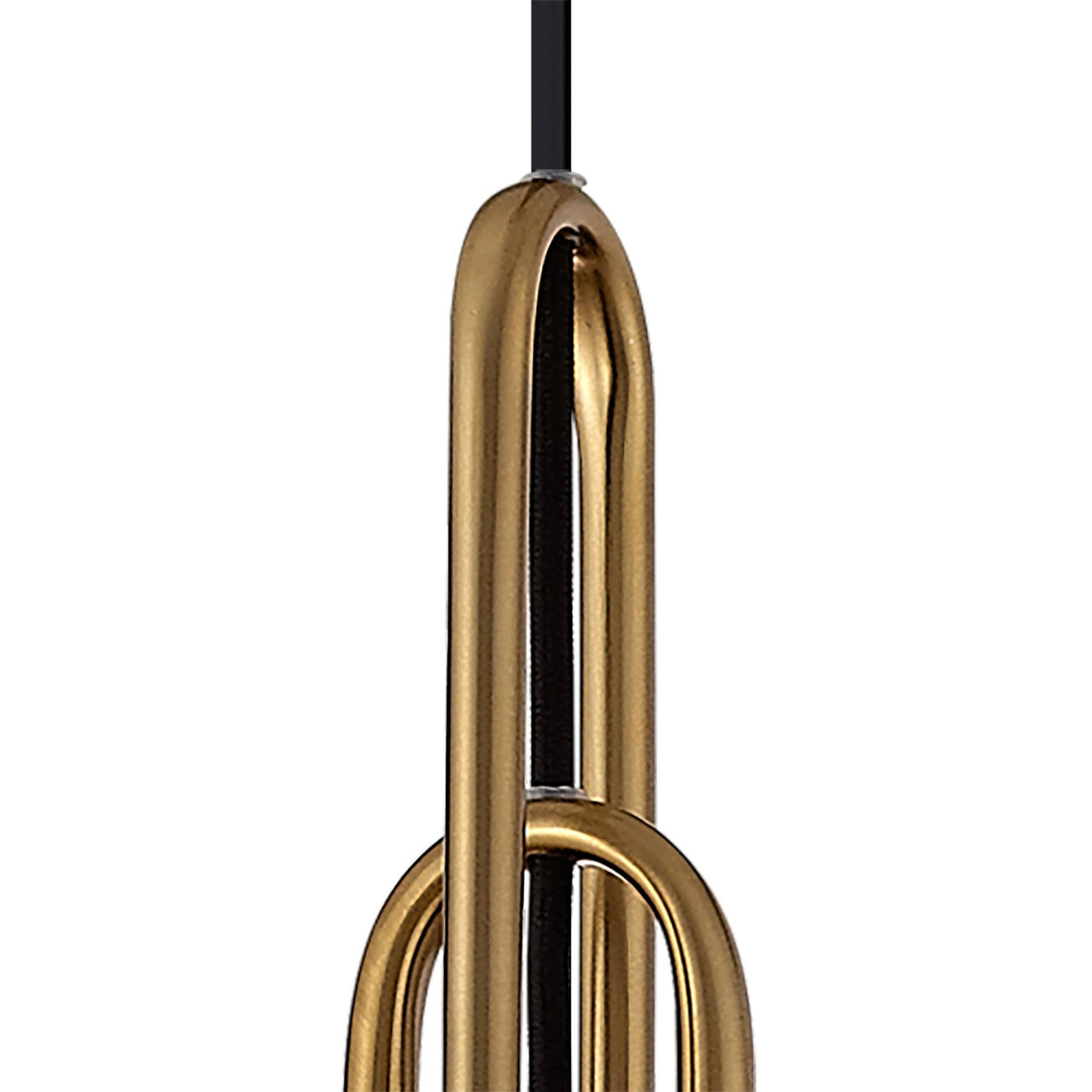 Nelson Lighting NLK06089 Acme 3 Light Linear Pendant Brass Gold Matt Black