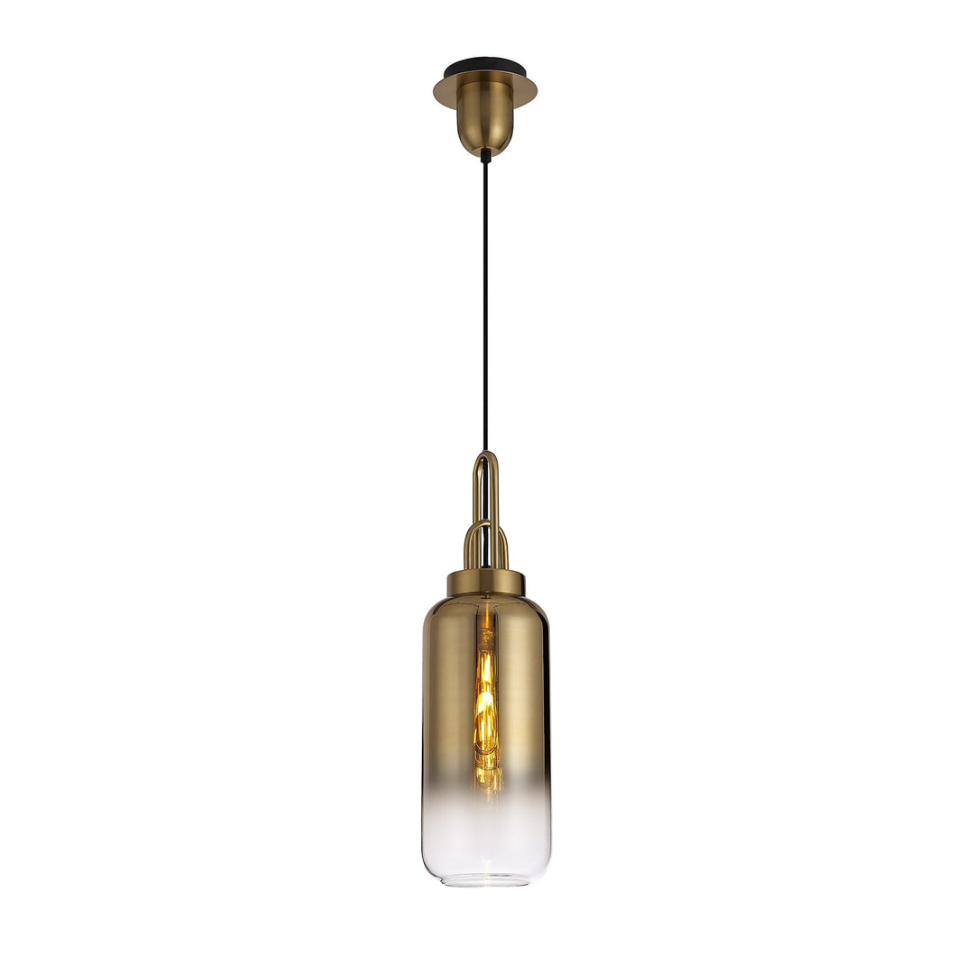 Nelson Lighting NLK06099 Acme 3 Light Linear Pendant Brass Gold Matt Black