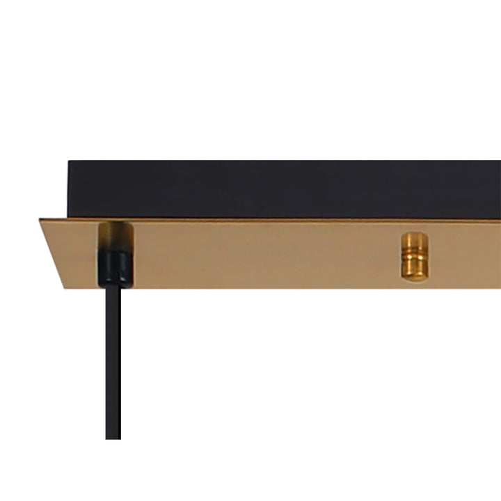 Nelson Lighting NLK06109 Acme 3 Light Linear Pendant Brass Gold Matt Black