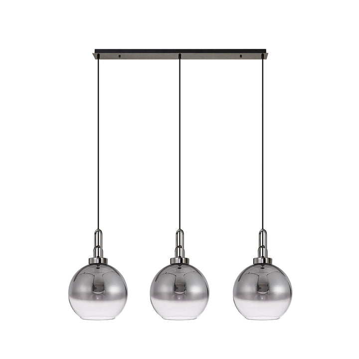 Nelson Lighting NLK06219 Acme 3 Light Linear Pendant Black Chrome Matt Black