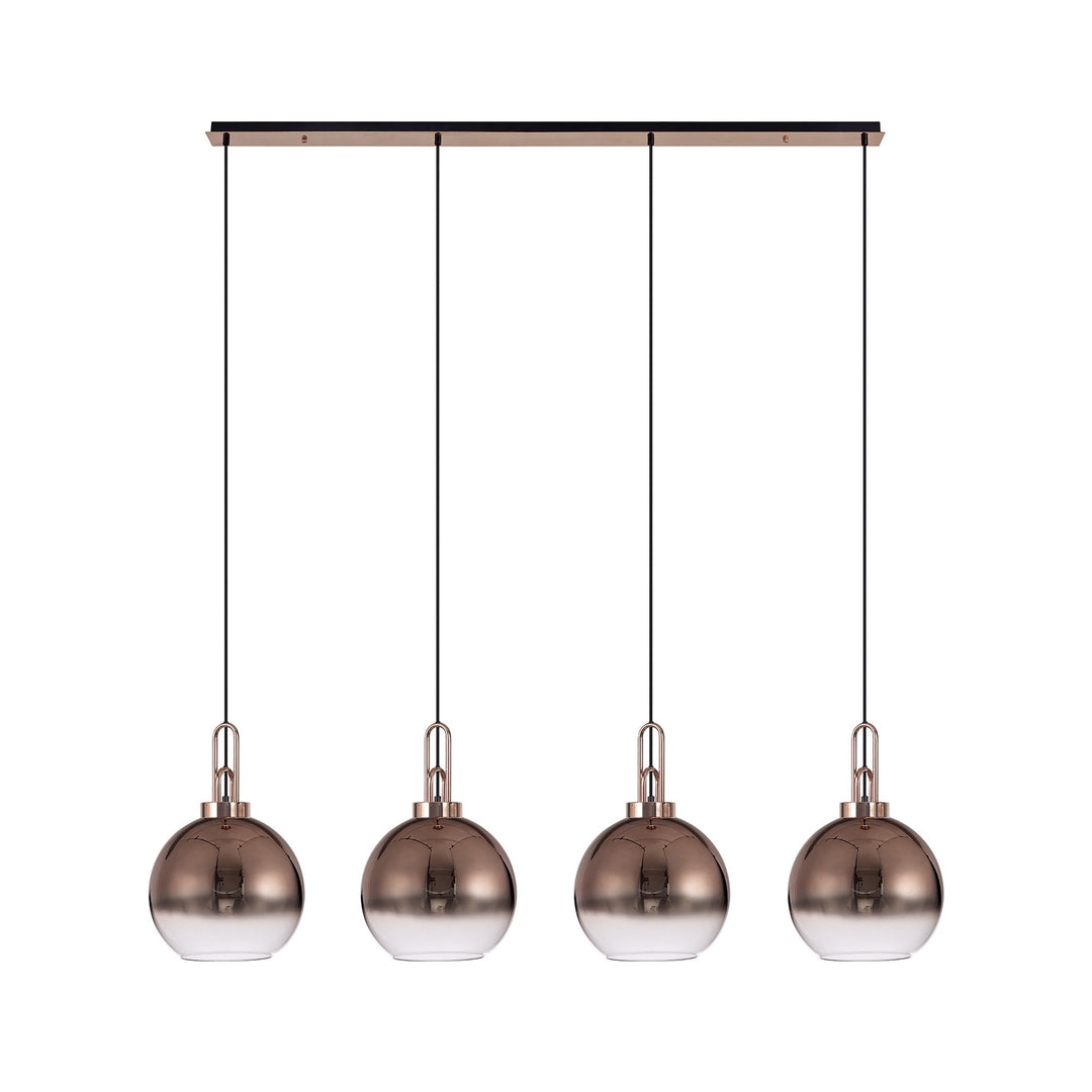 Nelson Lighting NLK06279 Amsterdam 4 Light Linear Pendant Copper Matt Black