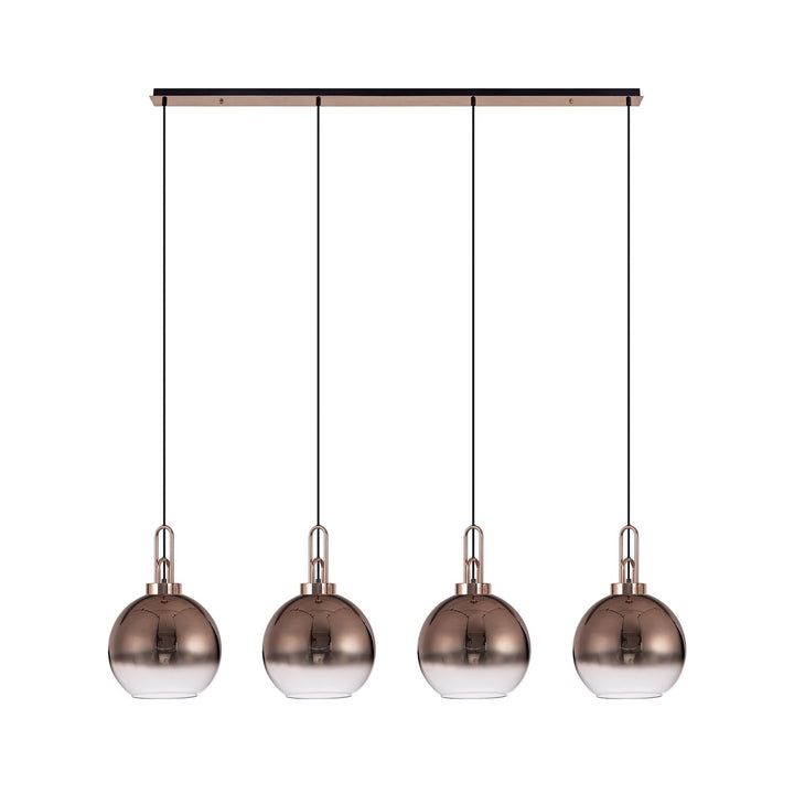 Nelson Lighting NLK06279 Amsterdam 4 Light Linear Pendant Copper Matt Black