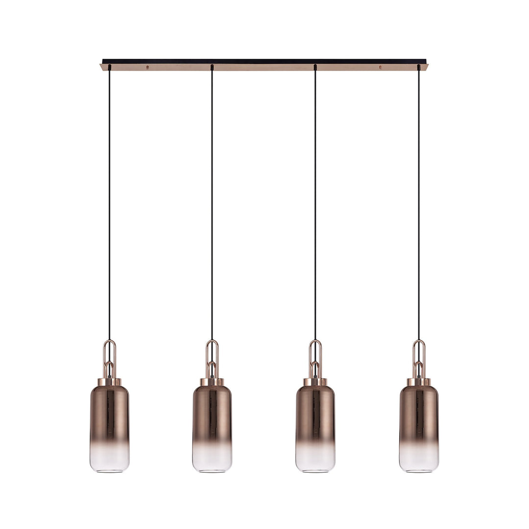 Nelson Lighting NLK06289 Amsterdam 4 Light Linear Pendant Copper Matt Black