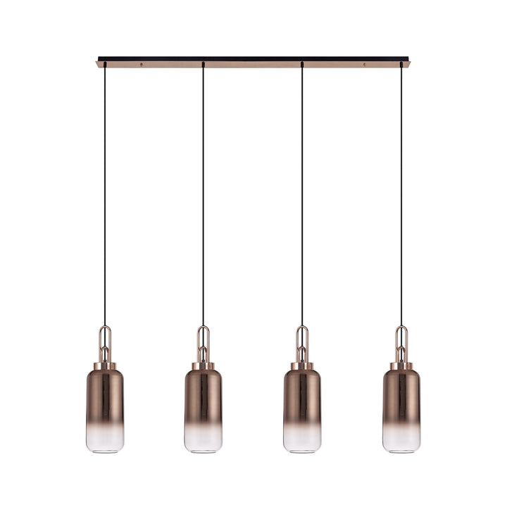 Nelson Lighting NLK06289 Amsterdam 4 Light Linear Pendant Copper Matt Black