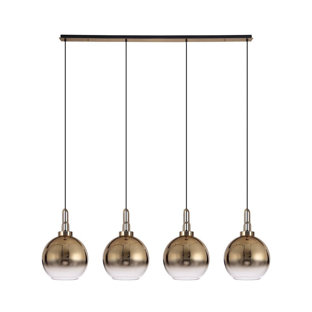 Nelson Lighting NLK06299 Acme 4 Light Linear Pendant Brass Gold Matt Black