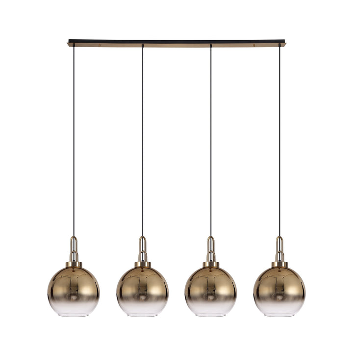 Nelson Lighting NLK06299 Acme 4 Light Linear Pendant Brass Gold Matt Black