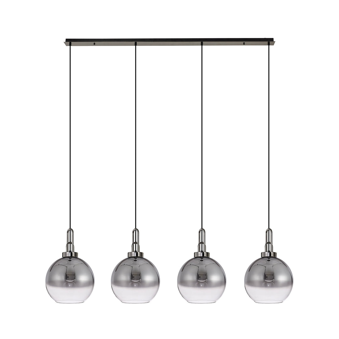 Nelson Lighting NLK06319 Acme 4 Light Linear Pendant Black Chrome Matt Black