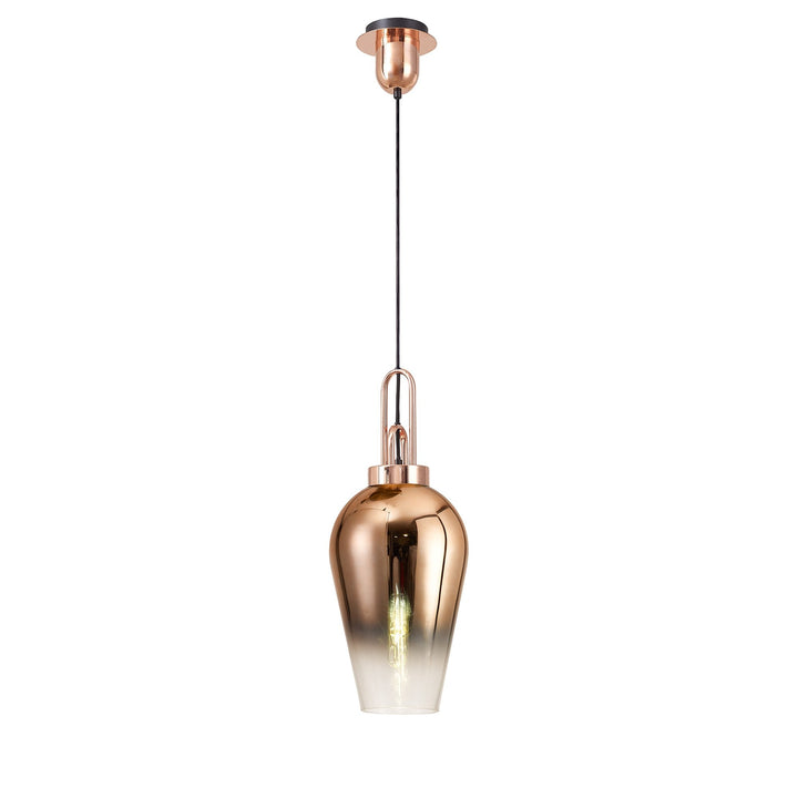 Nelson Lighting NLK09199 Amsterdam 1 Light Pendant Copper Matt Black