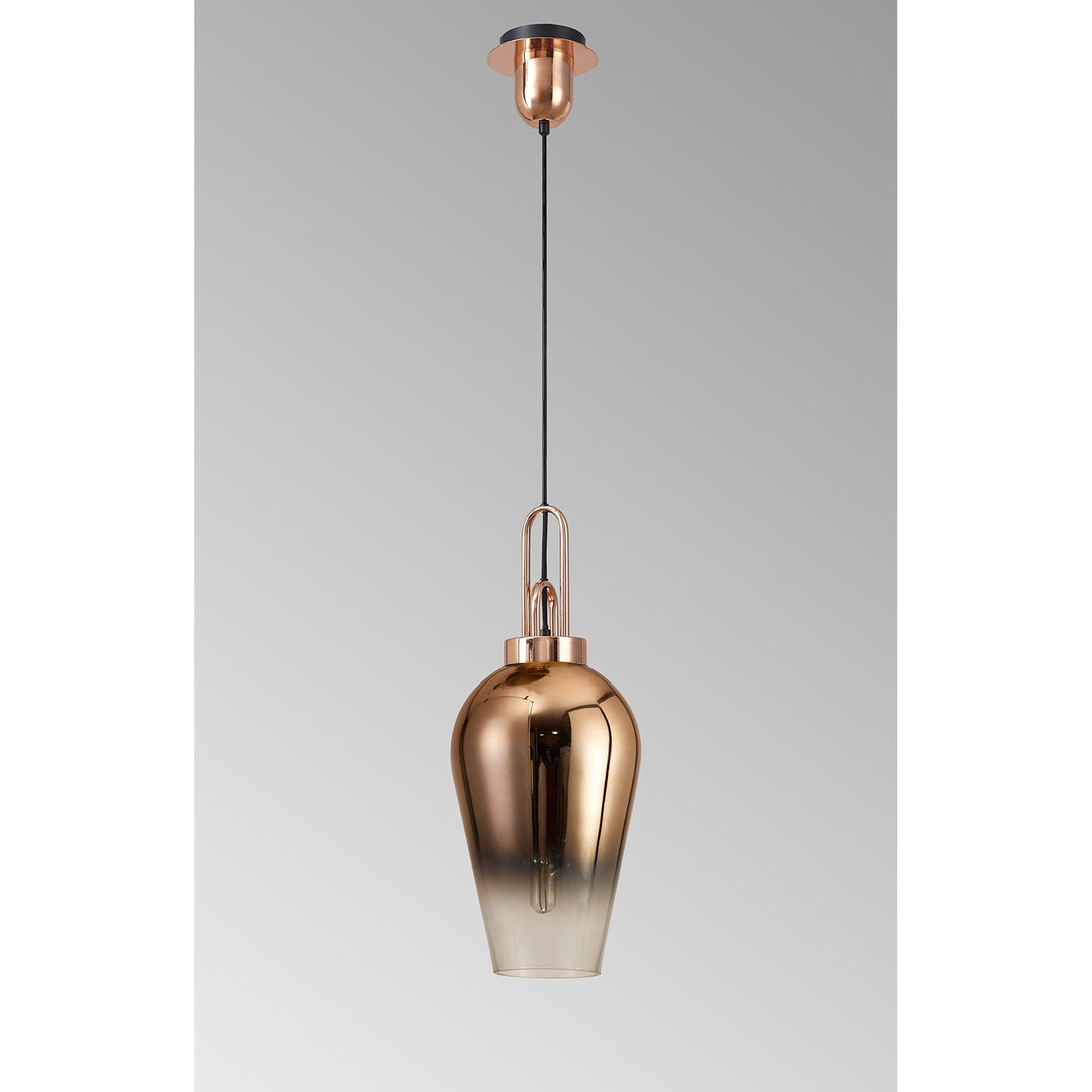 Nelson Lighting NLK09199 Amsterdam 1 Light Pendant Copper Matt Black