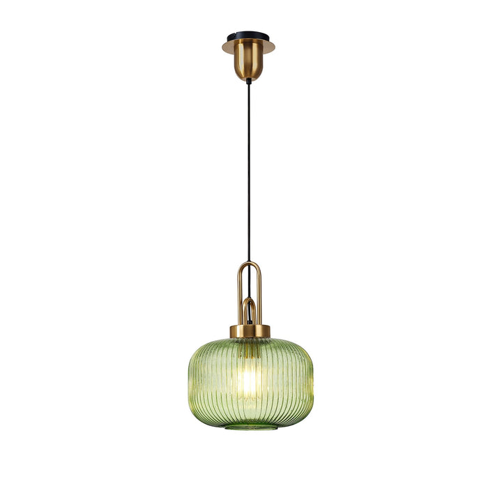 Nelson Lighting NLK15489 Amsterdam 1 Light Pendant Brass Gold Matt Black