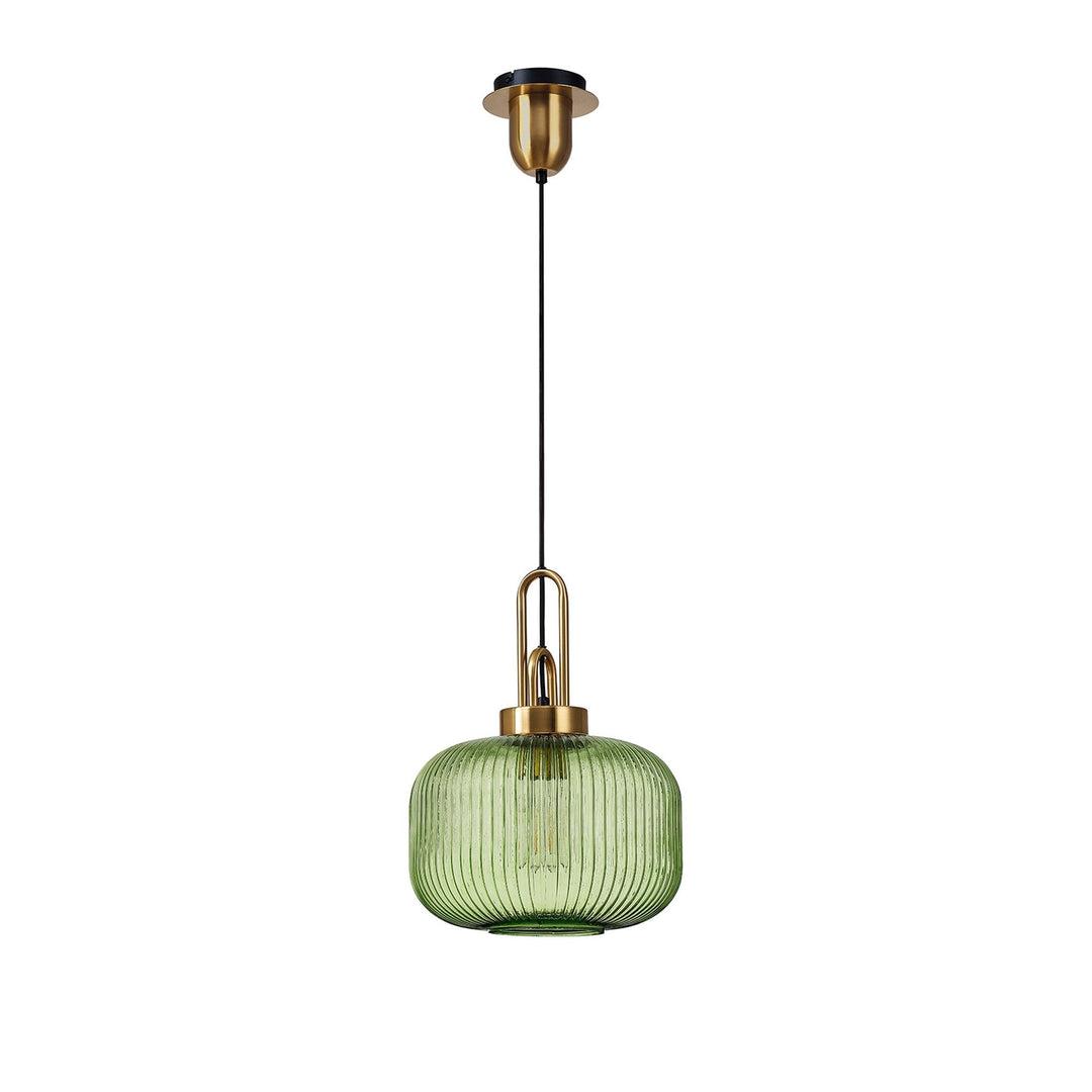 Nelson Lighting NLK15489 Amsterdam 1 Light Pendant Brass Gold Matt Black