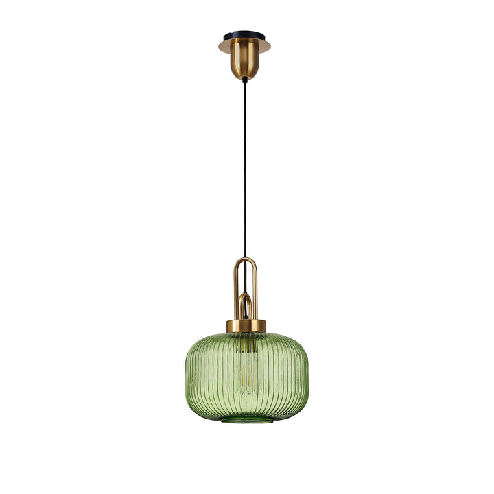 Nelson Lighting NLK15489 Amsterdam 1 Light Pendant Brass Gold Matt Black