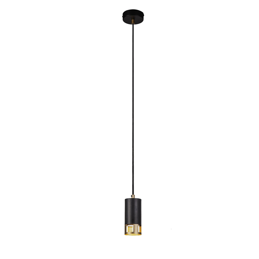 Nelson Lighting NL71239 Adner 1 Light Pendant Black Painted Gold