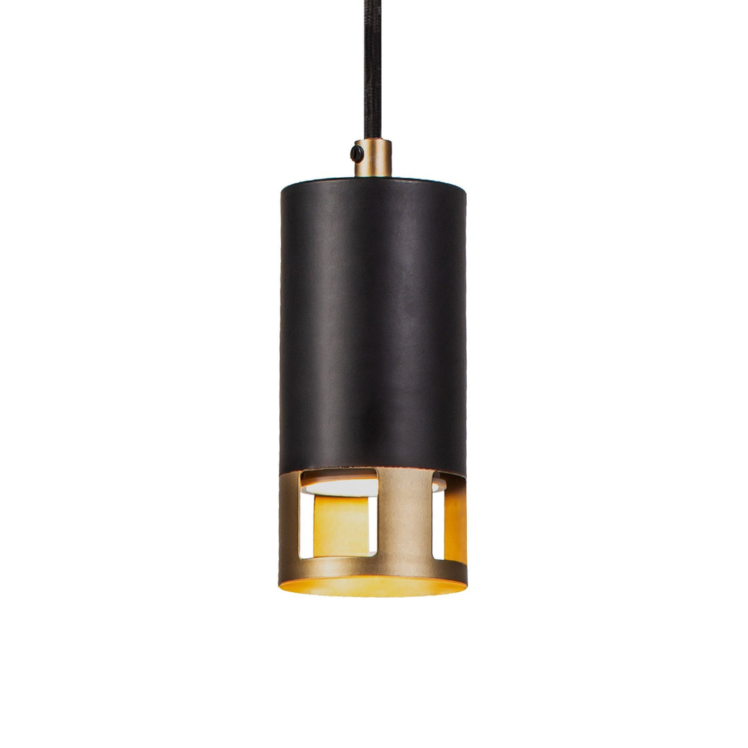 Nelson Lighting NL71239 Adner 1 Light Pendant Black Painted Gold