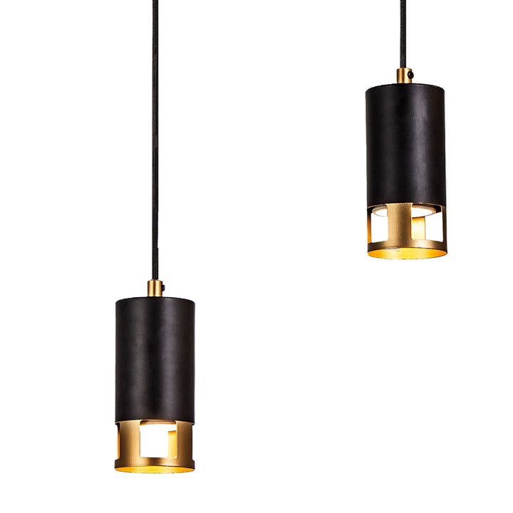 Nelson Lighting NL71249 Adner 5 Light Bar Pendant Black Painted Gold