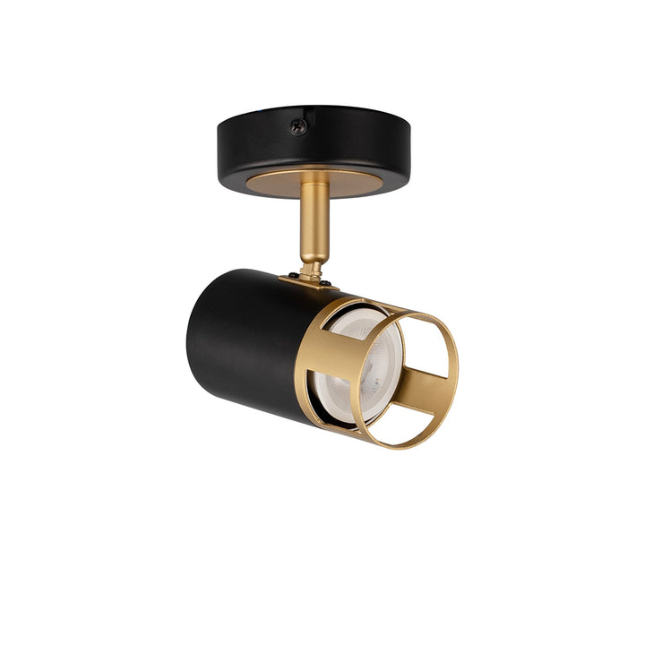 Nelson Lighting NL99539 Adner 1 Light Spotlight Black Painted Gold