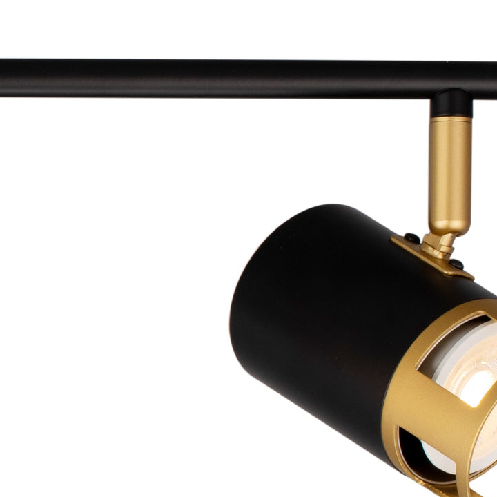 Nelson Lighting NL99579 Adner 4 Light Linear Bar Spotlight Black Painted Gold