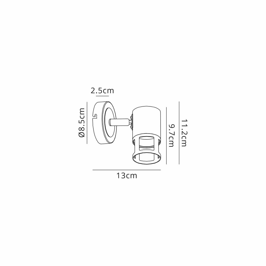 Nelson Lighting NL99589 Adner 1 Light Spotlight Graphite Polished Chrome