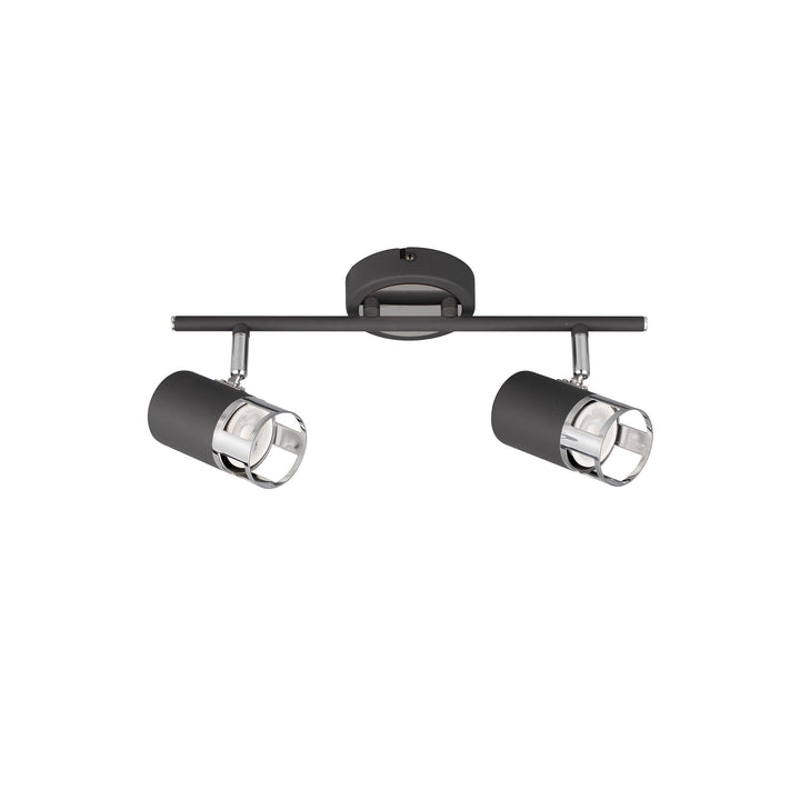 Nelson Lighting NL99609 Adner 2 Light Linear Bar Spotlight Graphite Polished Chrome