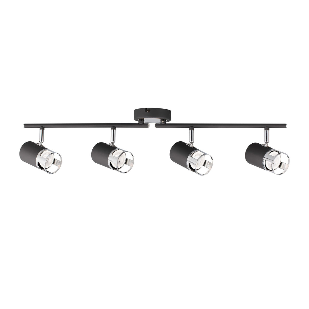 Nelson Lighting NL99629 Adner 4 Light Linear Bar Spotlight Graphite Polished Chrome