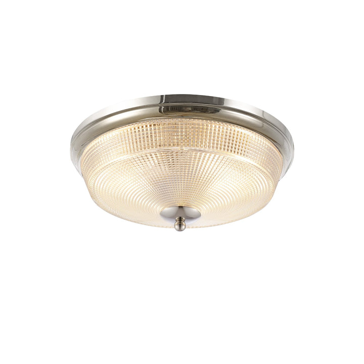 Nelson Lighting NL93789 Albay 2 Light Bathroom Flush Ceiling Light Polished Nickel