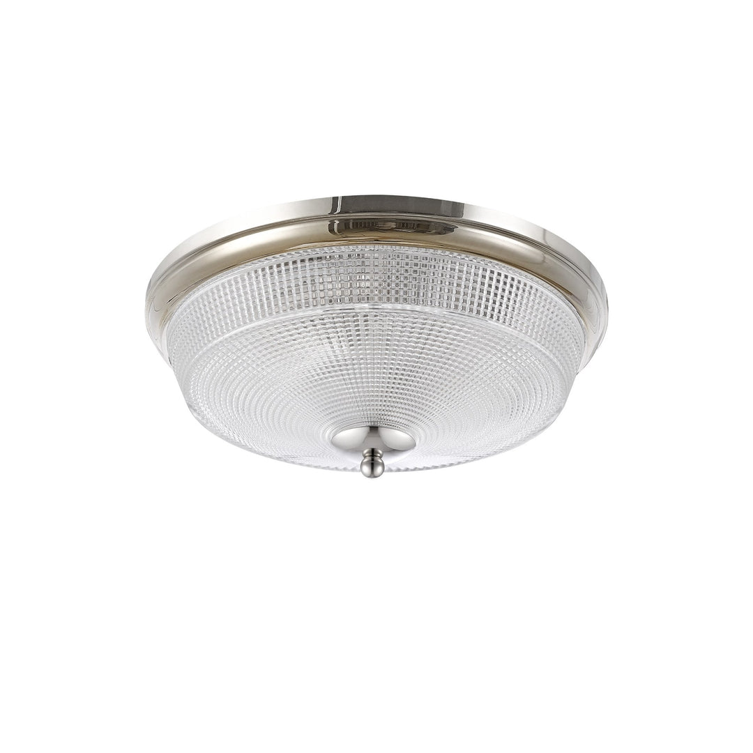 Nelson Lighting NL93789 Albay 2 Light Bathroom Flush Ceiling Light Polished Nickel