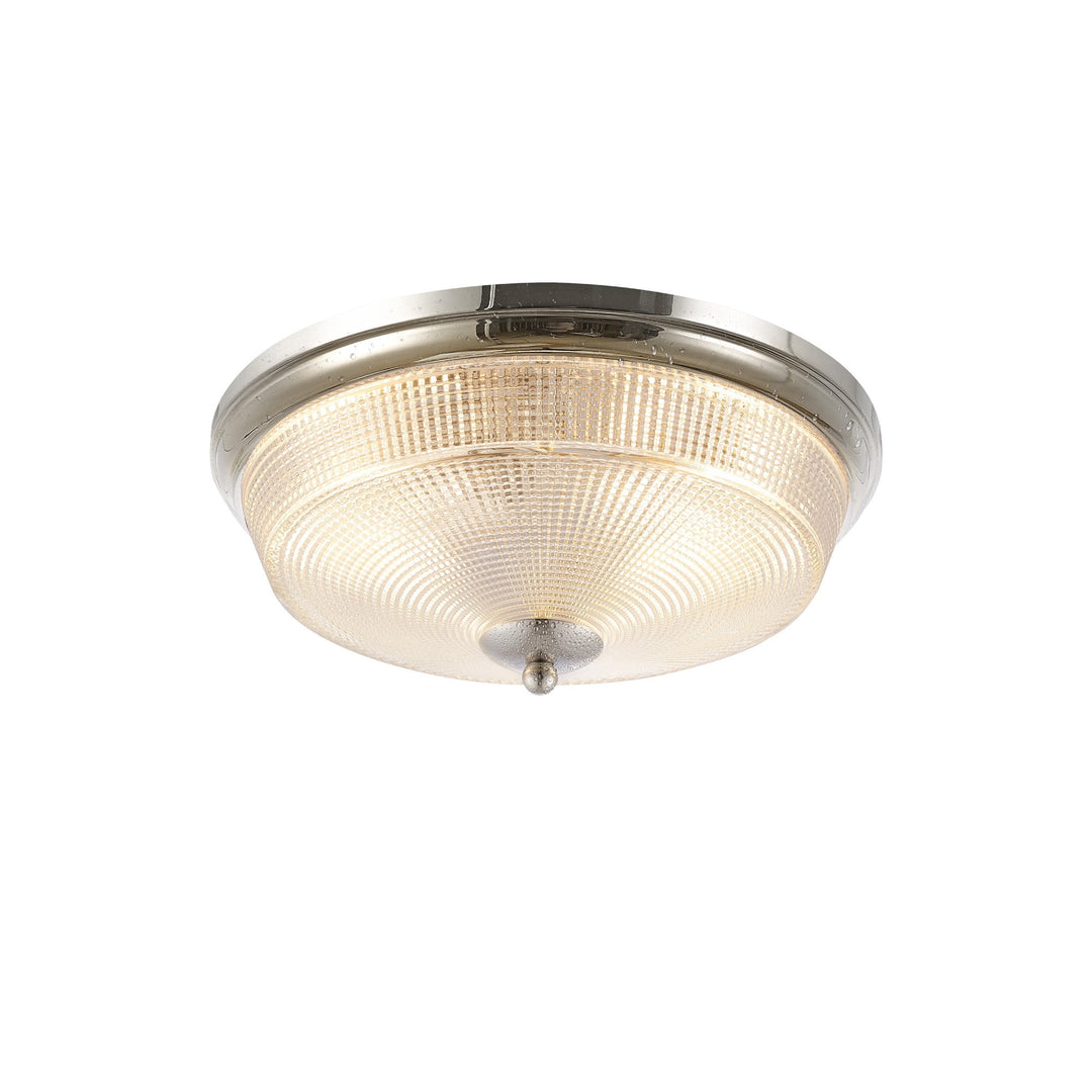 Nelson Lighting NL93789 Albay 2 Light Bathroom Flush Ceiling Light Polished Nickel